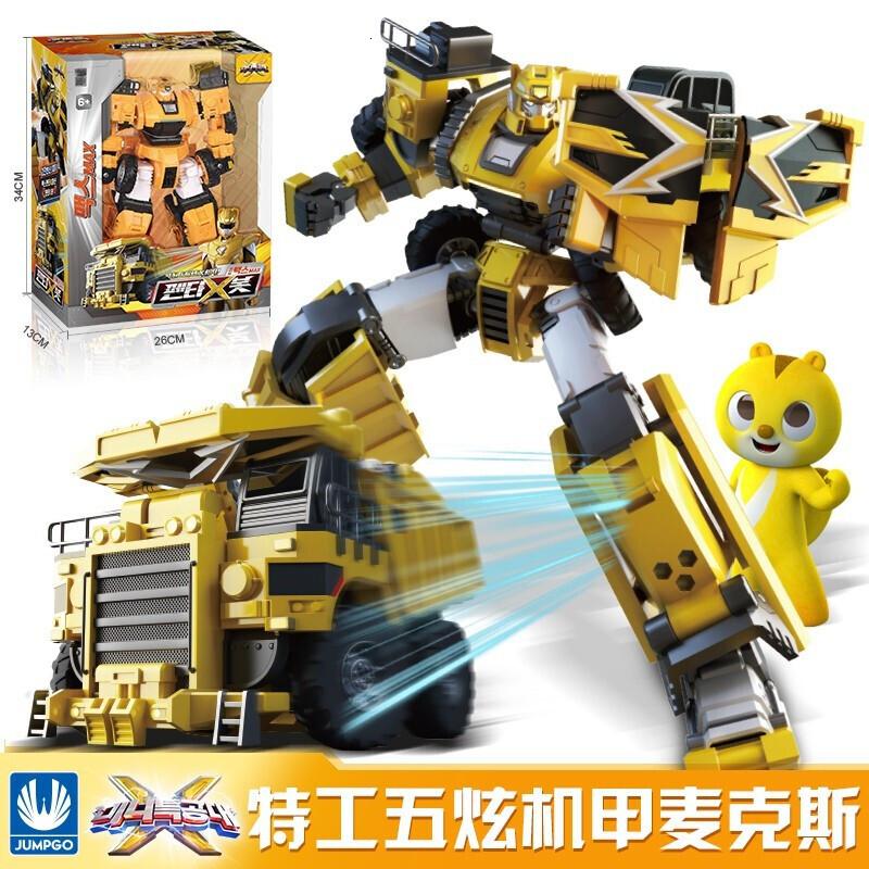 官方正版玩具 机甲玩具雷弗特赛米露西麦克斯机器人汽车人变形合体金刚男孩玩具儿童生 特工五炫机甲-麦克斯8823[钻石版]高清大图