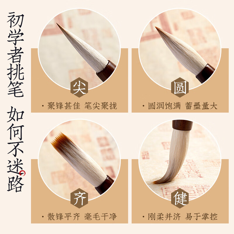 六品堂 兼毫毛笔中号书法毛笔精品高档软笔翰雪香梅 中号高清大图