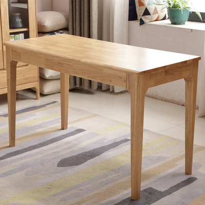 一米色彩书桌儿童学习桌全实木北欧直脚书桌15米大尺寸电脑桌带抽屉