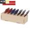 三维工匠大容量画室画笔收纳木质笔筒简约书房办公用品文具笔盒多格画笔插 红色