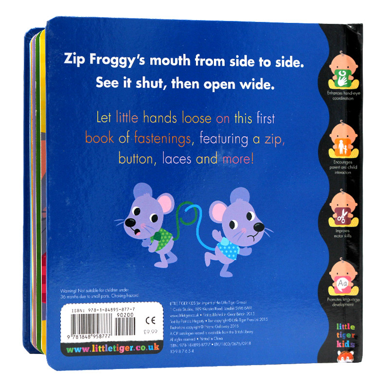 [正版]英文原版绘本 My Little World Zip It 幼儿认知 拉链系绳操作玩具书 幼儿童早教启蒙纸板书