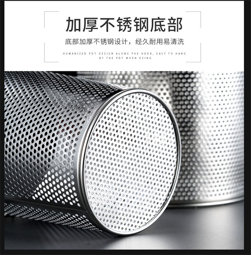 粉篱 不锈钢捞勺 煮面烫粉捞面网篓 平底漏勺 18cm高清大图