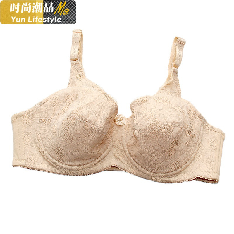 yunwuxin罩杯大胸显小超薄文胸大码内衣女胖mm舒适透气缩胸三排扣bcd