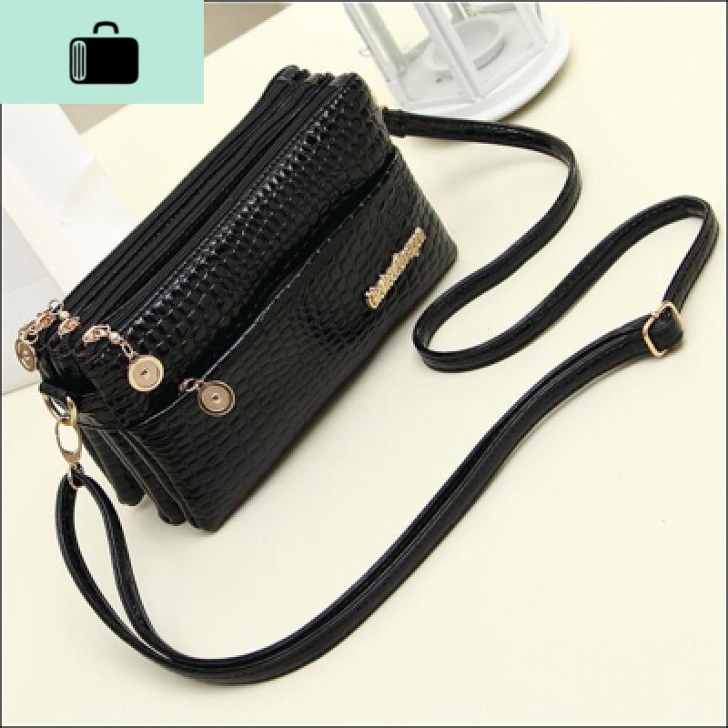 斜跨小包包新款软皮休闲中年女包妈妈包斜背包做生意包收银零钱包NEW LAKE 黑色三层中号