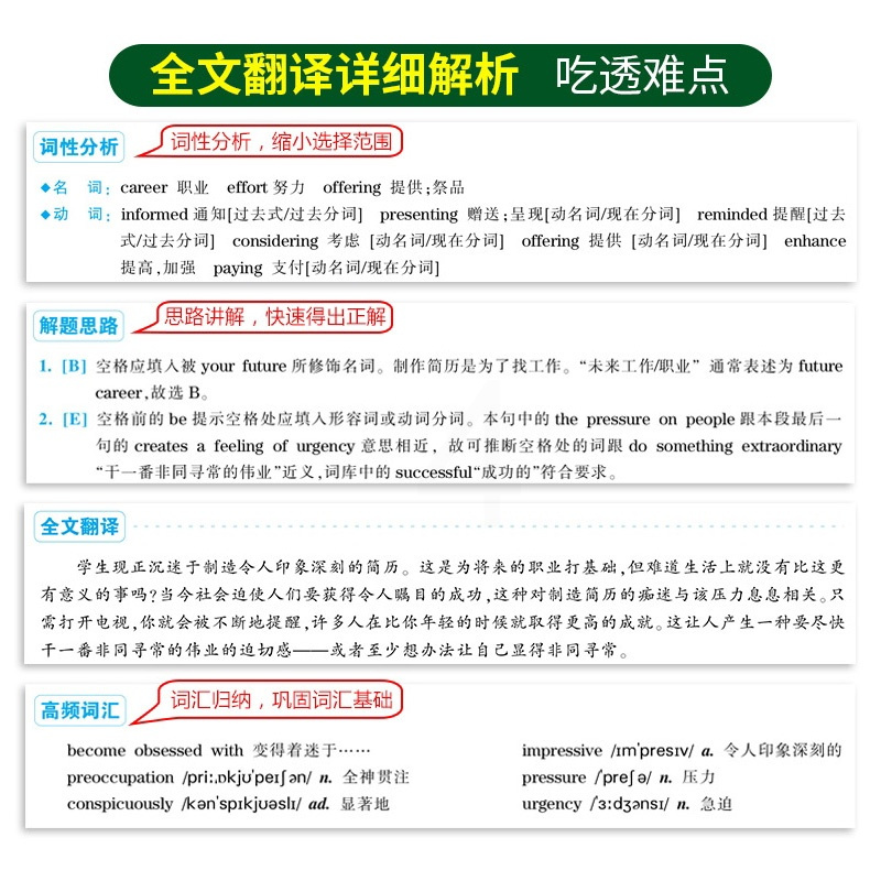 华研外语专四完形填空备考2022英语专业四级完型填空120篇专项训练书搭历年真题试卷语法与词汇单词阅读理解听力全套