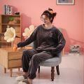 珊瑚绒睡衣女冬季加绒加厚2023新款洋气年轻女士冬天法兰绒家居服 2XL【141-155斤】 深灰色