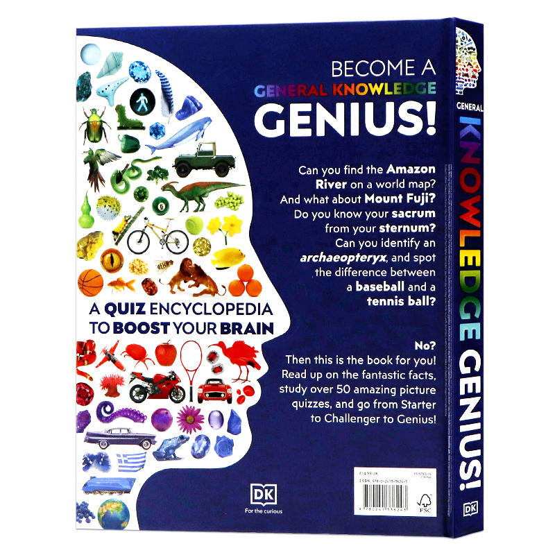 [正版]DK常识天才增强大脑的测验百科全书英文原版 General Knowledge Genius 儿童知识学习科普