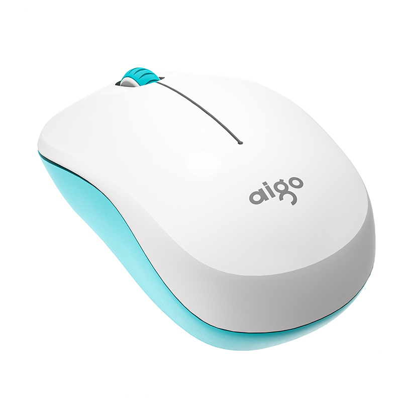 爱国者(aigo) 2.4G无线鼠标 办公鼠标 安静鼠标 右手鼠标 超薄便携笔记本IPAD通用 简约时尚M35 绿白色