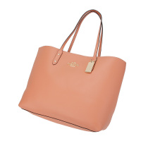 COACH 蔻驰 奢侈品 欧美时尚女士橘粉色皮革手提单肩托特包