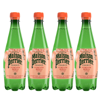 法国原装进口 巴黎水(Perrier)气泡矿泉水 白桃味天然矿泉水 500ml*4瓶(塑料瓶)