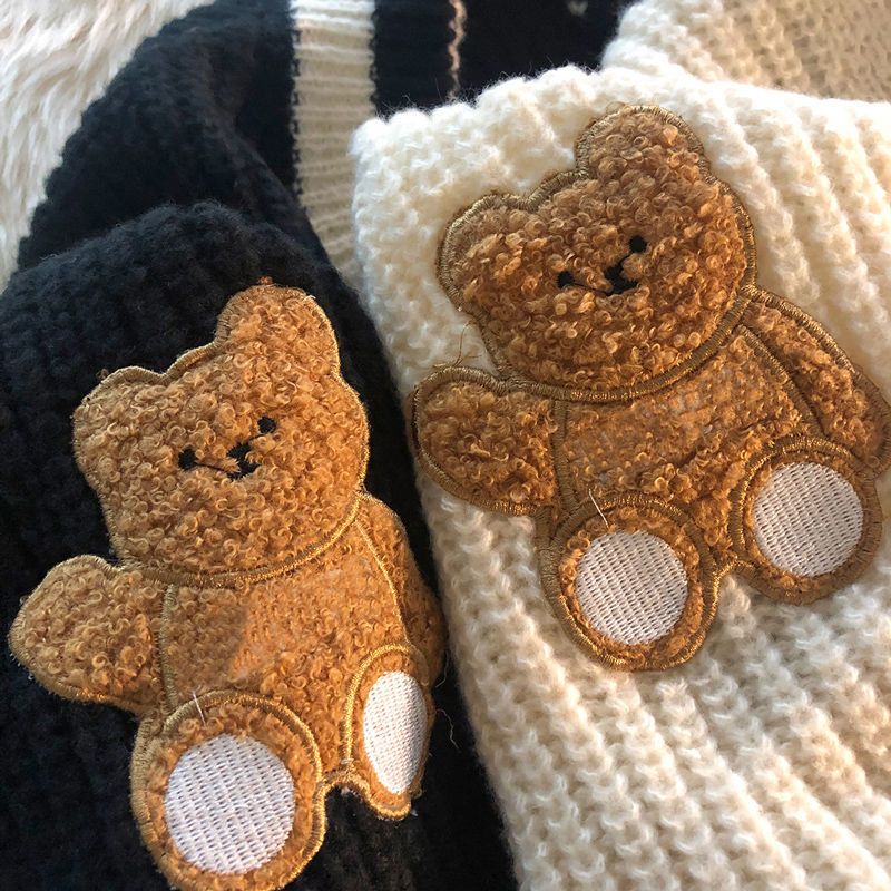 港风毛衣bt外套男ins潮黑色小熊毛衣网红款拍正常码即可s抗起球不缩水