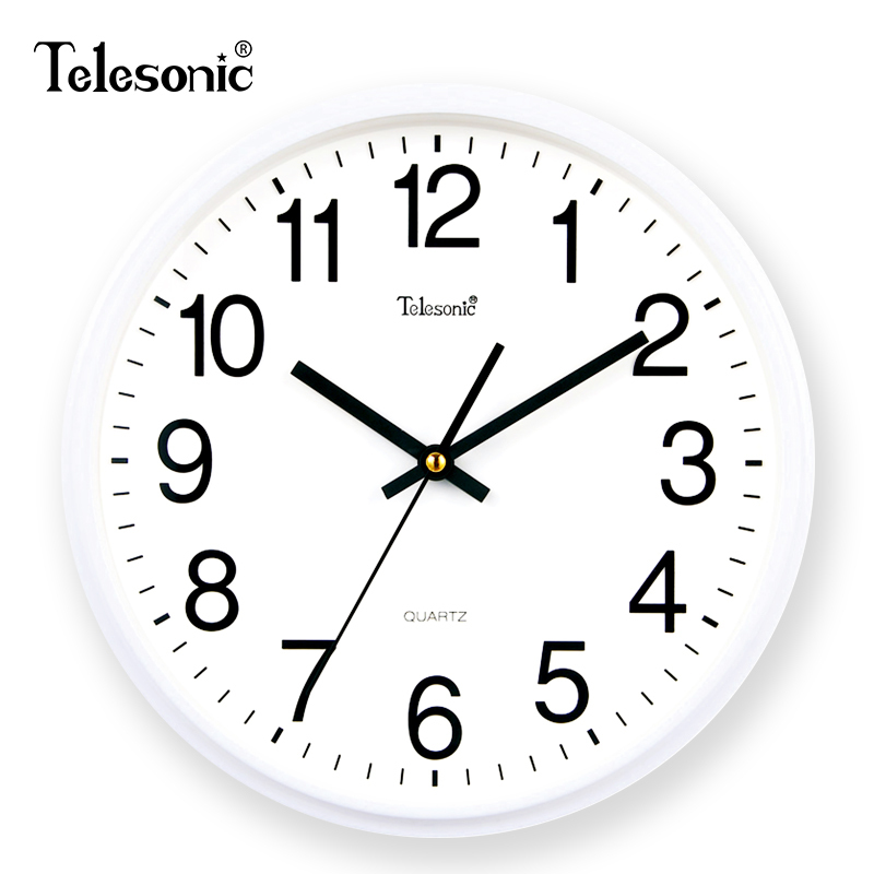 天王星(Telesonic)客厅挂钟现代简约石英钟个性时尚卧室时钟表家用圆形创意挂表