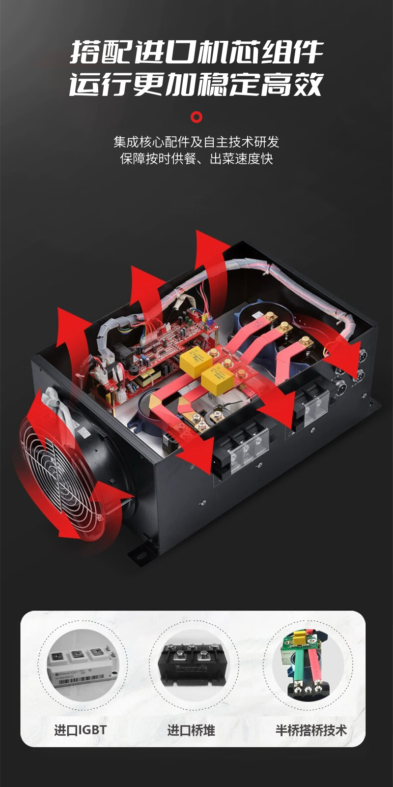 明焌佳宝商用电磁双眼大锅灶 80型高清大图