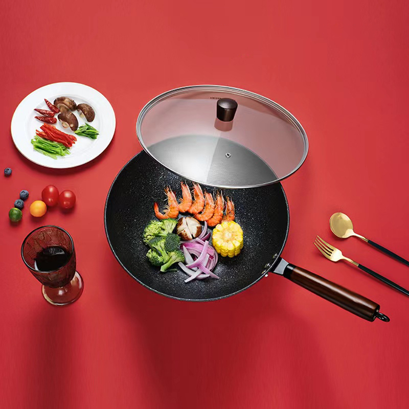 蓝贝奇 LBQ-2102 麦饭石炒锅 32CM(单位:个)黑色高清大图