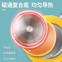 苏泊尔(SUPOR) 平底锅不粘少油烟煎锅煎蛋煎饼煎牛排煎锅燃气电磁炉通用好帮手炫彩 直径24CM PJ24M5赠小木铲