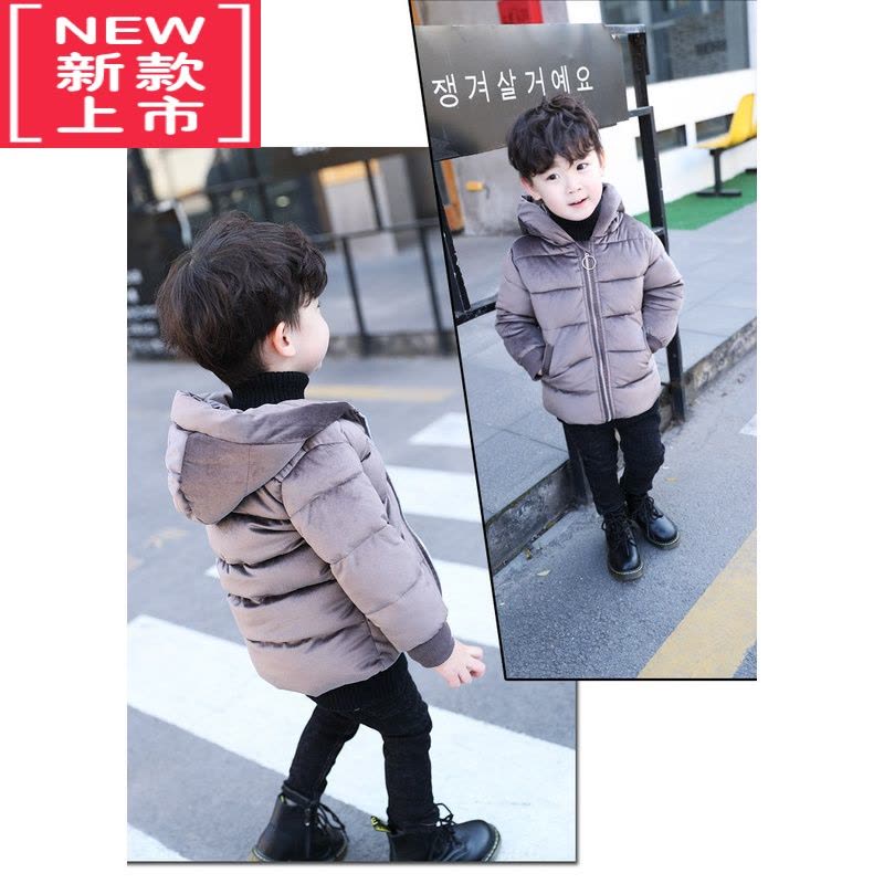 可莉允童装男童棉衣2021冬季新款儿童加绒加厚棉服小童韩版宝宝棉袄洋气图片