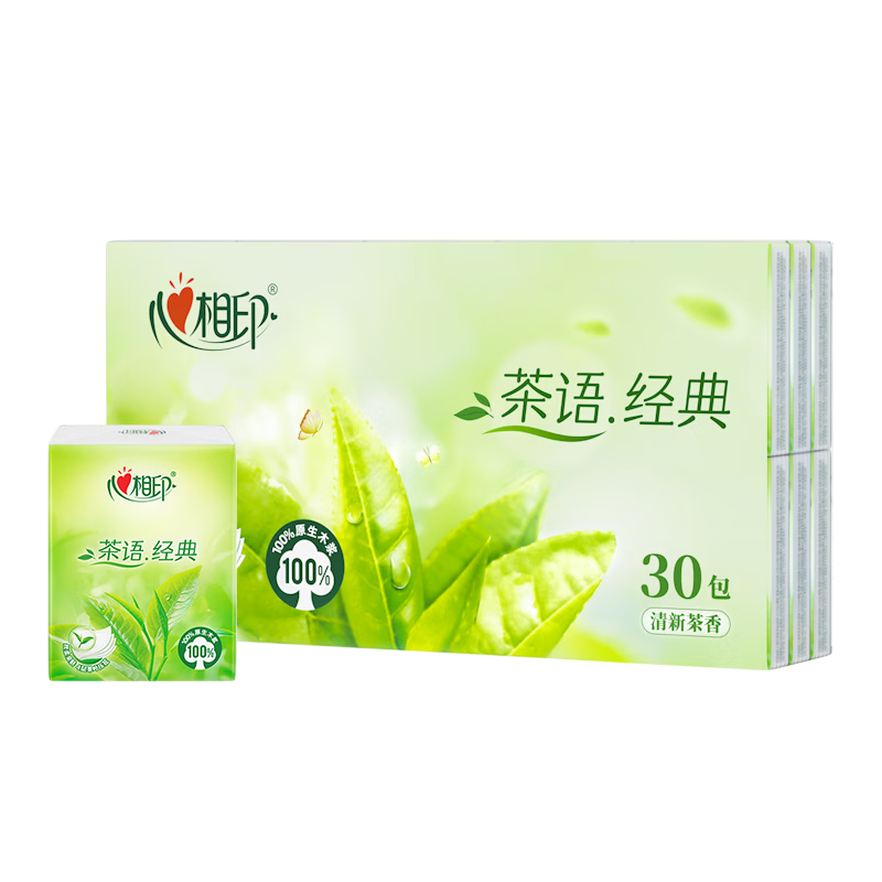 心相印茶语系列30包装四层纸手帕*1条 C1730 (单条)