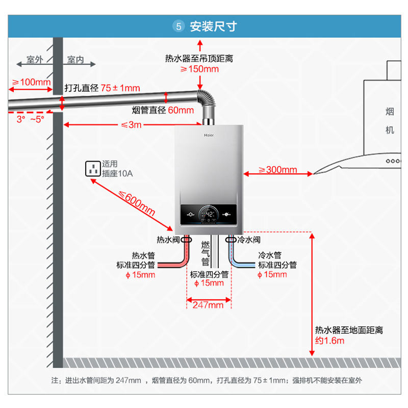 海尔(Haier)13升燃气热水器天然气 精控变频恒温 ECO节能 WiFi智控JSQ25-13MODEL(12T)U1