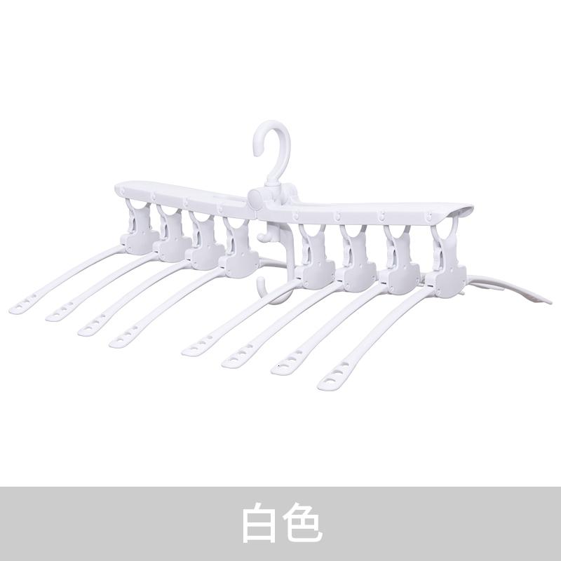 抖音多功能魔术凉晾衣架晒架折叠家用衣柜收纳神器无痕挂衣架塑料晾晒架 三维工匠 白色-多功能魔术衣架 2个_590