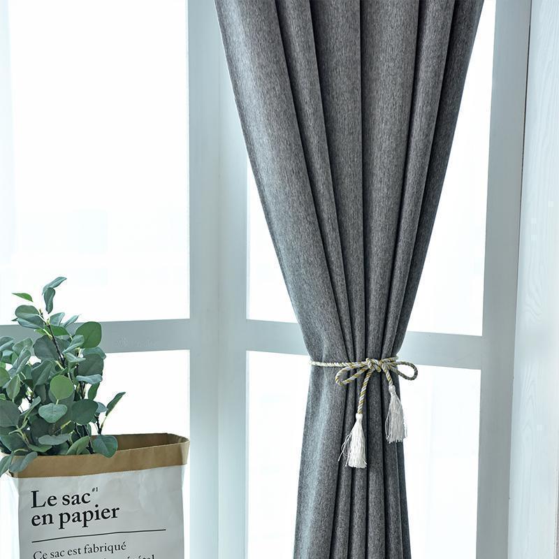 家柏饰(CORATED)窗帘免打孔安装北欧简约遮光保暖帘卧室学生宿舍挡风保暖隔断帘 高级灰-挂钩式(MYT) (内宽0.75-1.1米用)帘宽1.5*高1.8米单片