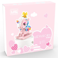 loz小颗粒积木 独角兽木马音乐盒微钻益智拼装玩具女孩成年人拼图9853音乐盒-独角兽木马