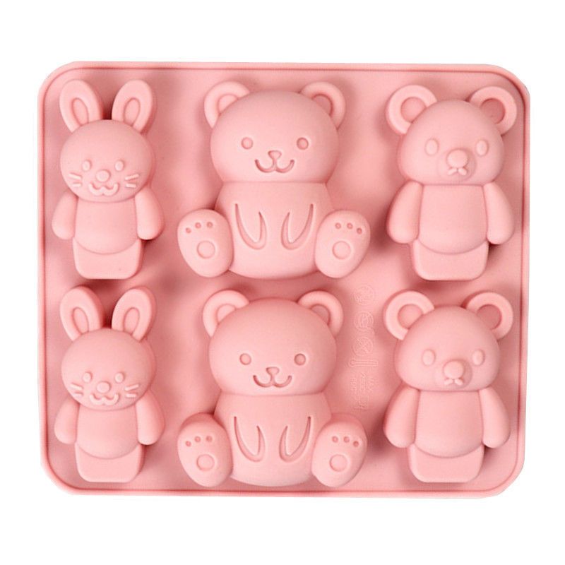 可爱的小兔子熊形状兔子拥抱熊糖果硅胶模具软糖蛋糕装饰 可爱的小