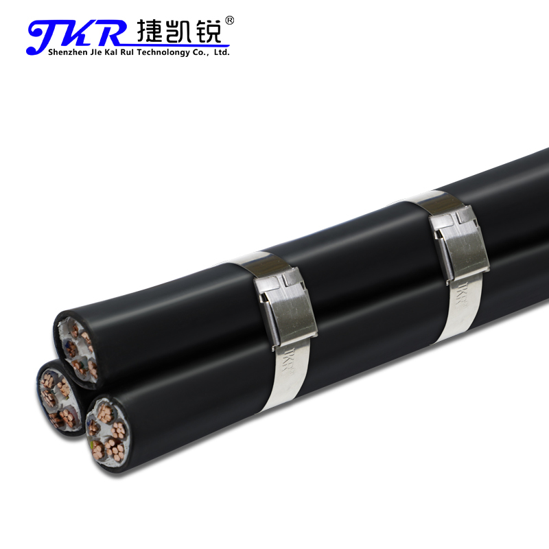 捷凯锐(JKR)定制304可退式不锈钢扎带10*1650MM 100支装 L型电缆扎带高清大图