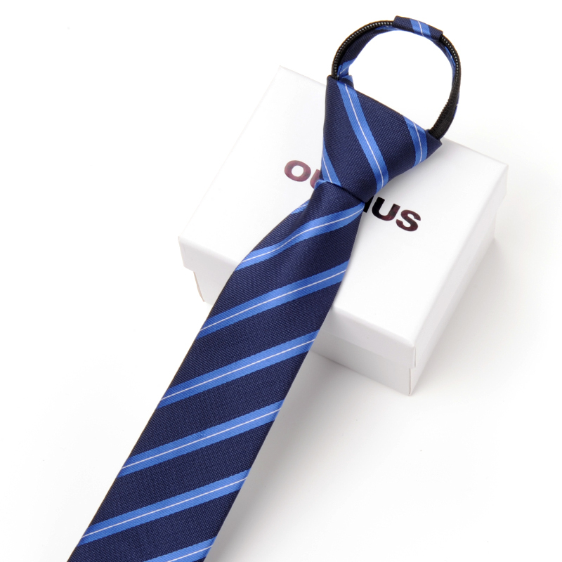 盛世尼曼懒人拉链式领带男正装商务职业青年休闲韩版6cm黑色易拉得窄