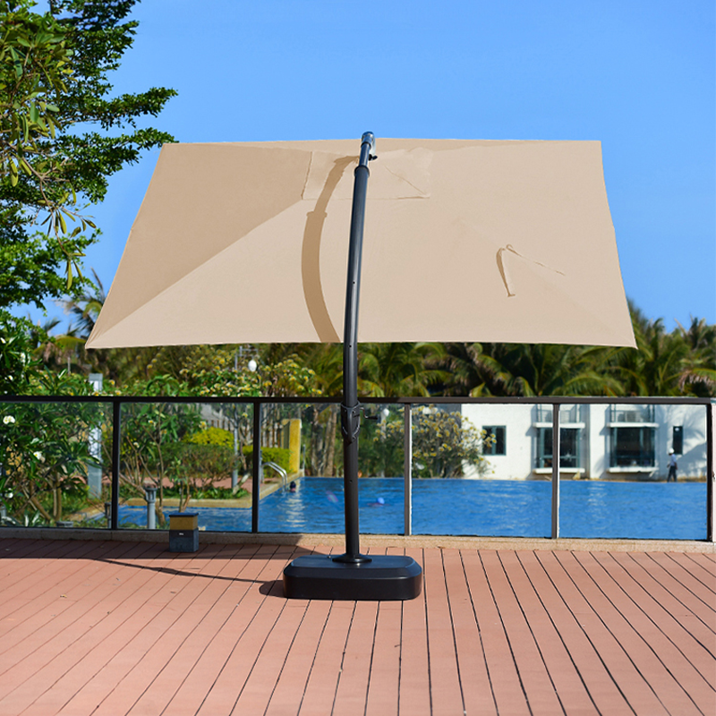 紫叶露台遮阳伞户外伞户外太阳伞庭院伞罗马伞室外伞花园别墅吊伞 大弯伞3x4米方【配豪华款160KG升降轮水箱送伞套】