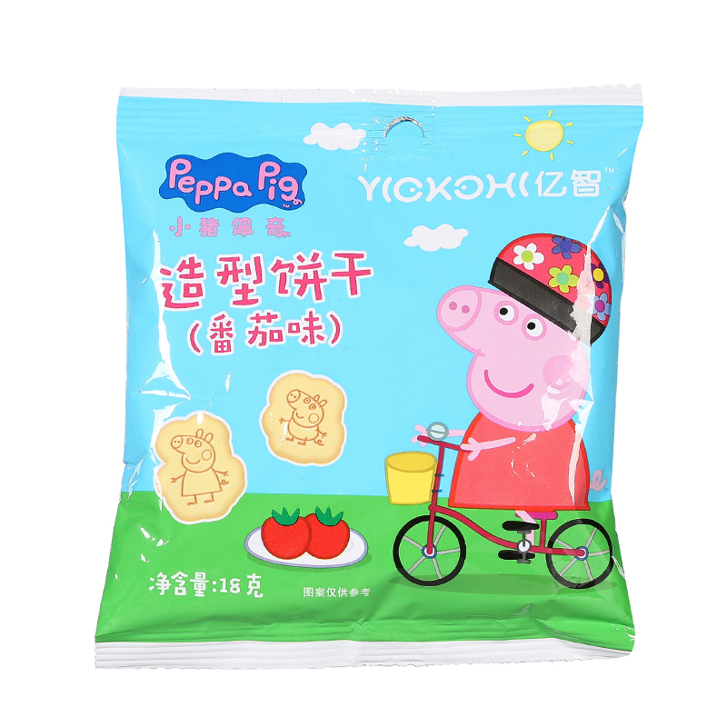 小猪佩奇PeppaPig造型饼干番茄味18克宝宝儿童零食