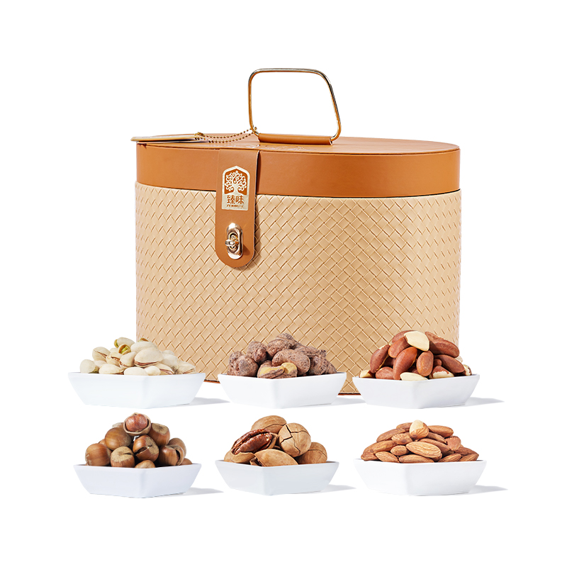 臻味-2090g环球典雅坚果礼盒臻选12种美味奢华皮质编织伴手礼