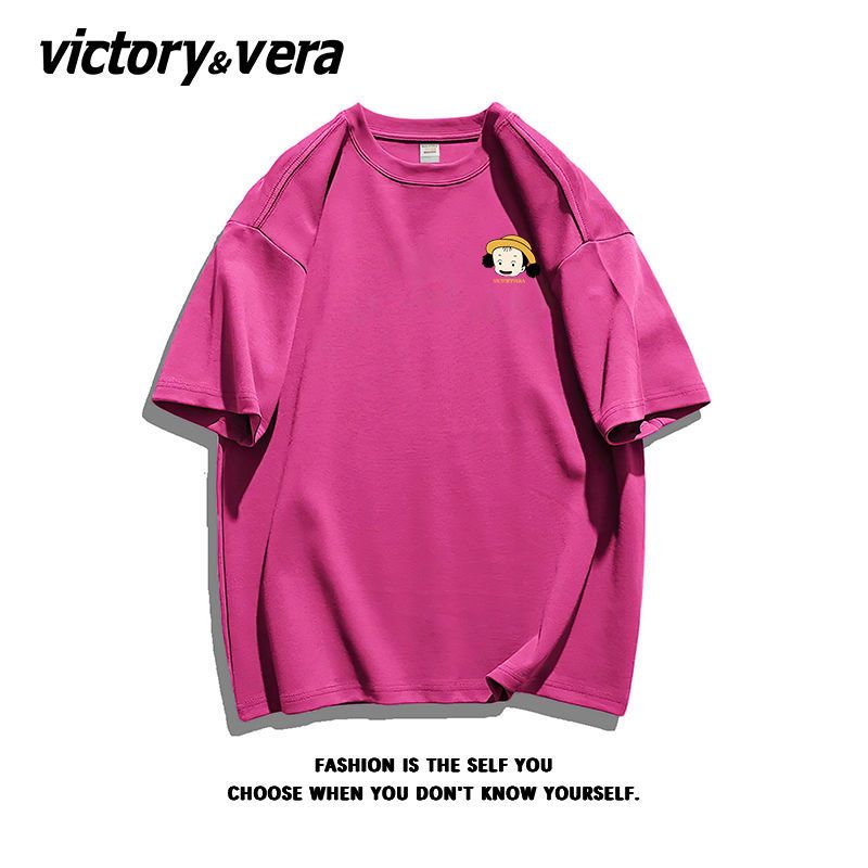 victoryvera夏季2022新款ins盐系原宿风短袖t恤女纯棉宽松半袖衫