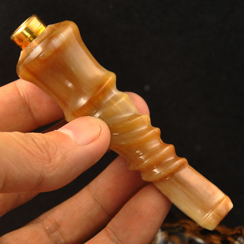 大将军大号螺旋型牛角烟嘴 双重循环男女士礼品 粗细烟两用烟具高清大图