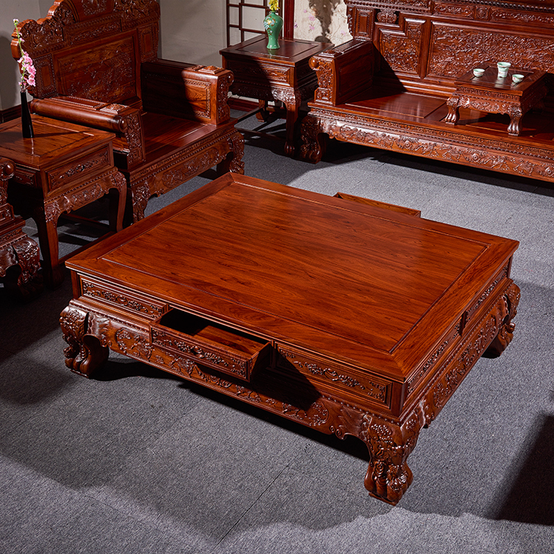 琪梦红木家具非洲酸枝木厚重麒麟沙发十三套中式古典沙发客厅实木家具