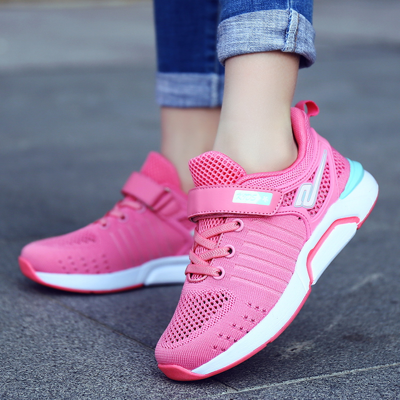 夏天5女童网面透气运动鞋6单网鞋8女孩休闲镂空跑步鞋9儿童鞋12岁
