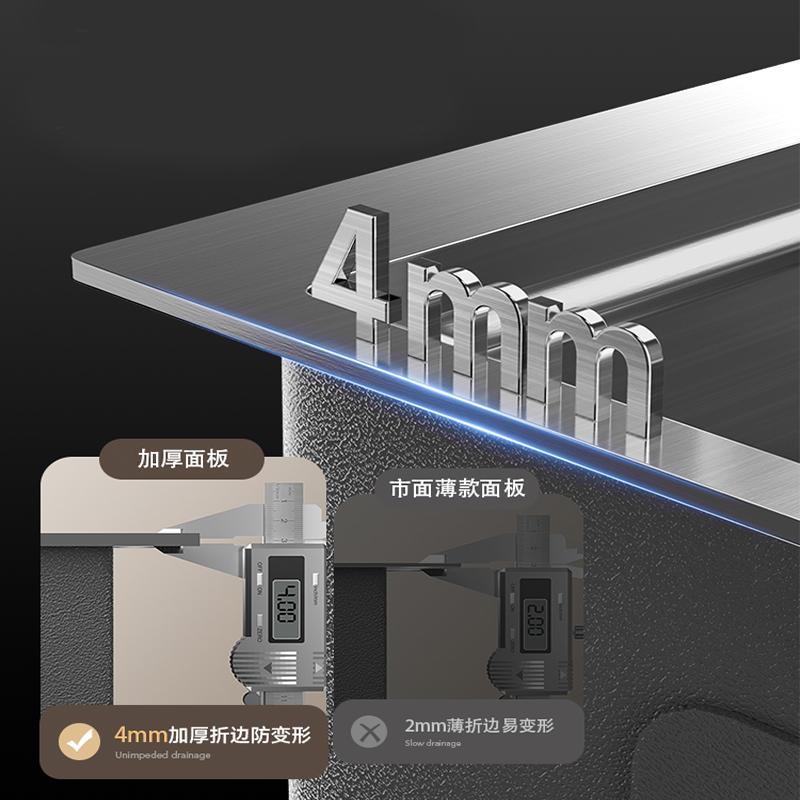 厨房水槽大单槽 家用304不锈钢洗菜盆纳米洗碗槽加厚台下盆洗菜池高清大图