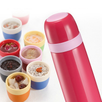 特百惠(Tupperware)保温杯500ml 男女士便携不锈钢真空保温瓶学生儿童水杯杯子 细砂蓝