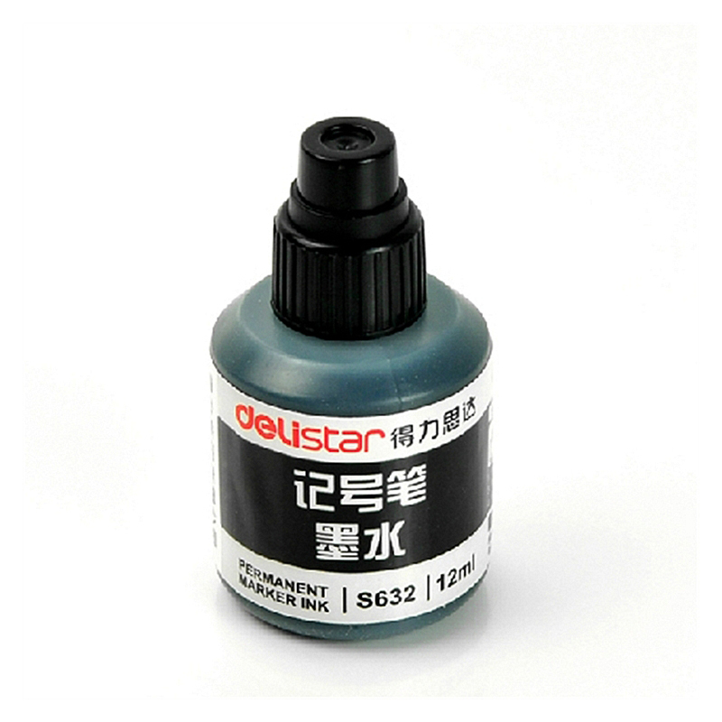得力(deli) 可加墨水记号笔/物流大头笔/签到笔 S632记号笔墨水蓝色)(10瓶价)