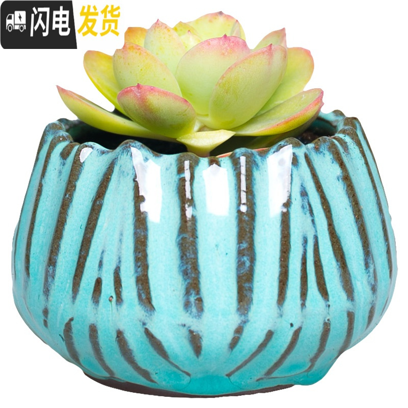 三维工匠多肉植物花盆器多肉花盆粗陶绿植物陶瓷简约塑料创意小中大号个性 X103-KAFEI 小花盆容器