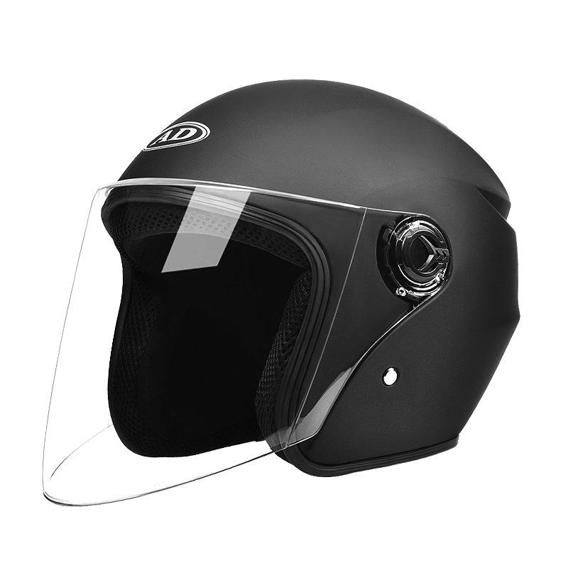 ad电动电瓶车头盔灰男女士款夏季防晒可爱夏天安全帽四季通用全盔哑黑