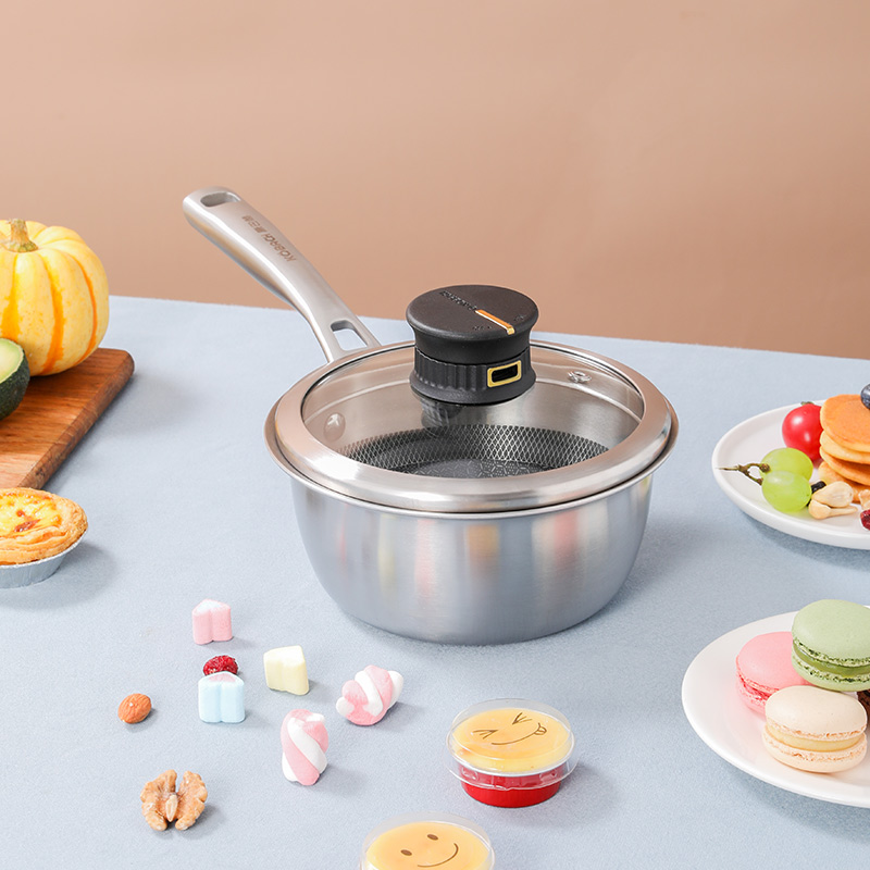 康巴赫(KBH)第五代奶锅5代宝宝辅食锅抗菌不锈钢Pro蜂窝煮粥煮奶锅泡面锅电磁炉燃气灶通用 五代抗菌不锈钢奶锅18cm高清大图