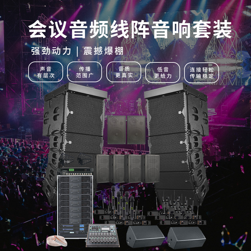 润普Runpu会议室户外舞台演出线阵音响套装 礼堂会议大厅阶梯教室全套线阵音箱组合RP-XZT24高清大图