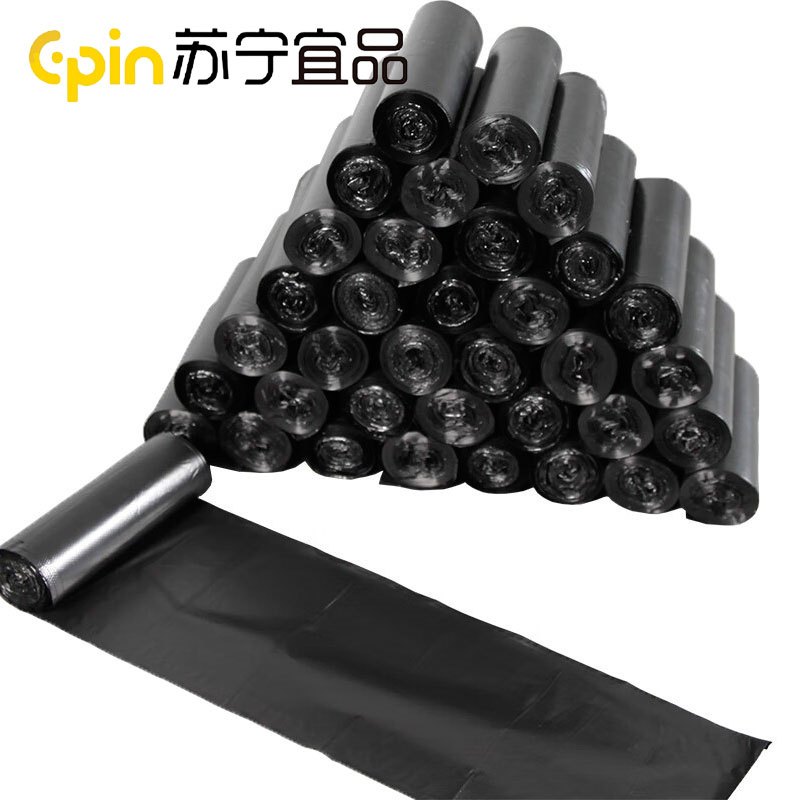 苏宁宜品 平口垃圾袋家用办公经济款100只/包 45*50cm垃圾袋 SNYP-LJD19