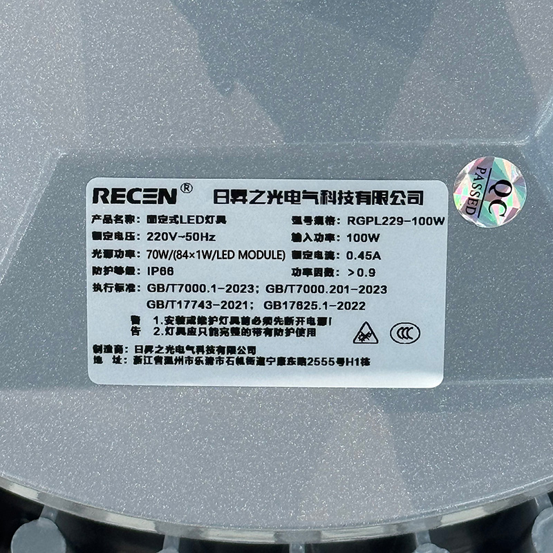 RECEN RGPL229-100W 固定式LED灯具 个高清大图