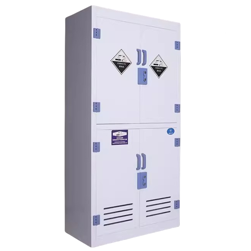 迅迈 四门+上实下百叶药品柜 实验室试剂强酸碱储存柜子防腐蚀双锁器皿柜PP酸碱试剂柜