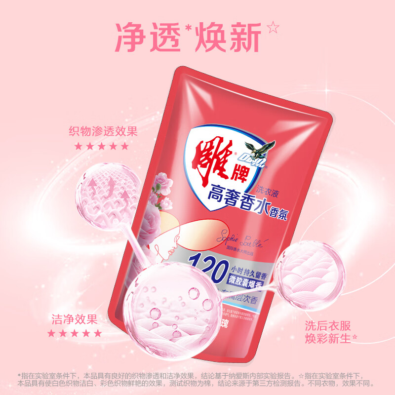 雕牌 高奢香水香氛洗衣液500g*2袋 强效去污渍留香增艳五月玫瑰-非单卖高清大图