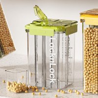 乐扣乐扣(locknlock)分格分类储粮密封隔潮防虫食品用材料送量杯简约风高颜值储物罐 绿色HTE957FU
