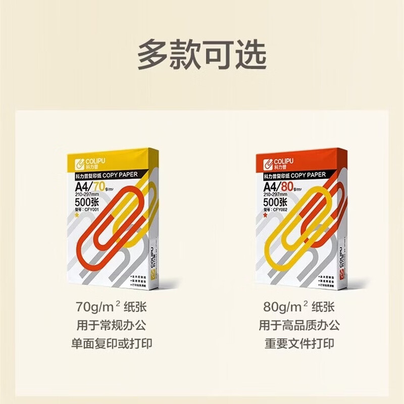 科力普 COLIPU 复印纸 1星 CFY001 A4 70g 500张/包 5包/箱 (大包装) (计价单位:箱)高清大图