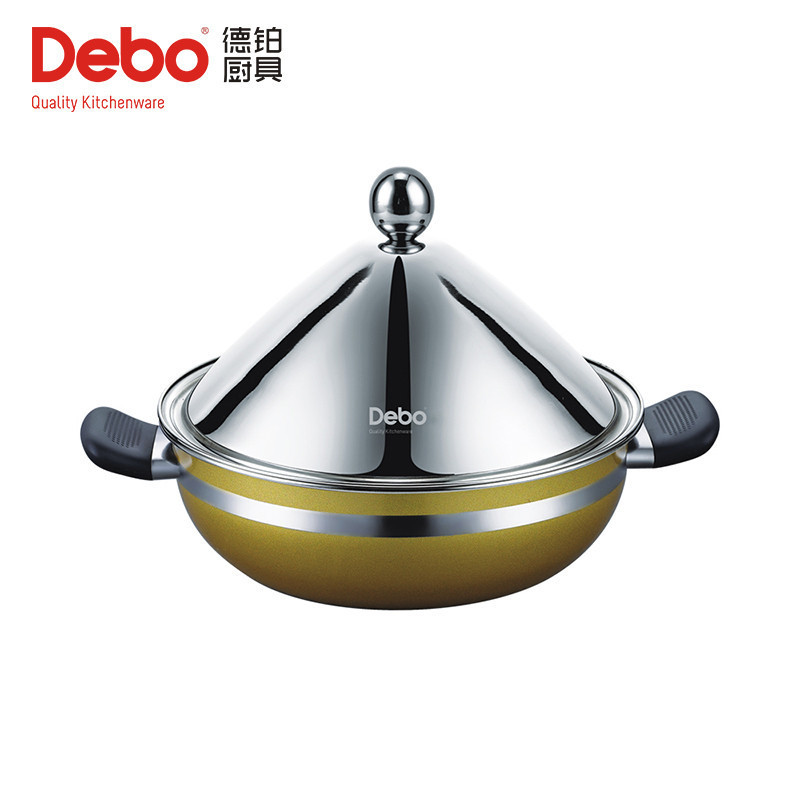 Debo德铂瓦尔堡汤蒸锅塔吉锅不锈钢多用锅大口径26cm