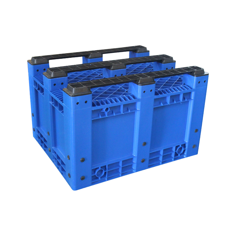 翌嘉YJ4121750塑料卡板箱叉车移动周转箱 封闭卡板蓝色 1200*1000*760高清大图